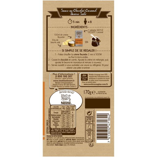 7613032471842 - Nestlé Dessert - Chocolat pâtissier lait caramel