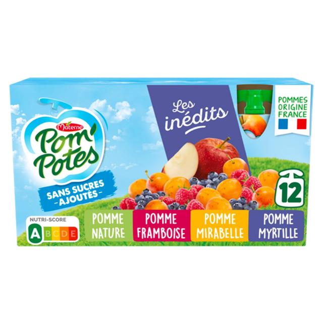 3021762412242 - Pom Potes - Multivariétés sans sucres ajoutés Pomme Framboise Mirabelle Myrtille