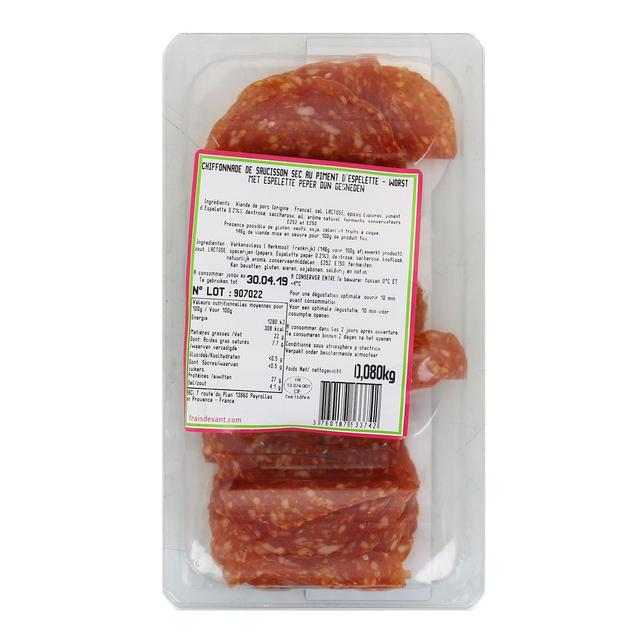 3760187533742 - Frais Devant - Saucisson au piment d'Espelette en chiffonnade