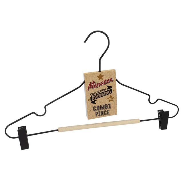 3061050007842 - La Ménagère - Cintre bois & métal avec pince combi