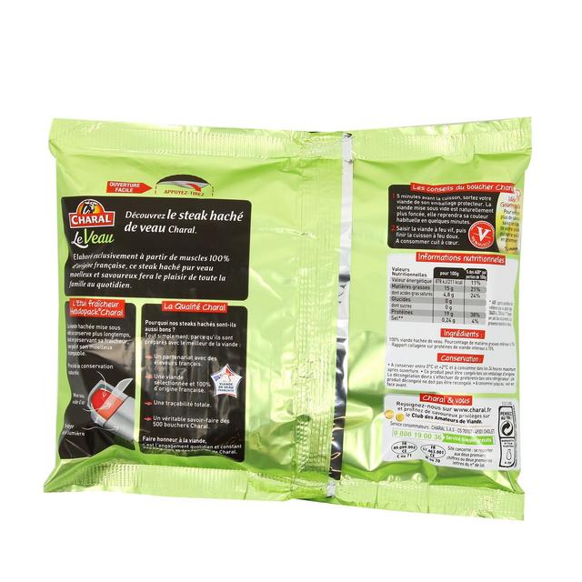 3181238958442 - Charal - Steaks Hachés de Veau 15%MG Façon bouchère