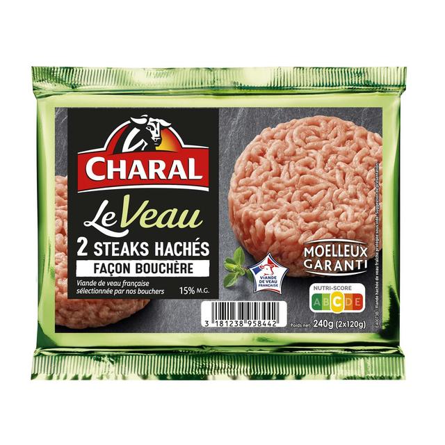 3181238958442 - Charal - Steaks Hachés de Veau 15%MG Façon bouchère