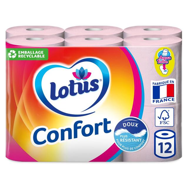 7322540819342 - Lotus - Papier toilette 2 épaisseurs Confort rose ou blanc aleatoire