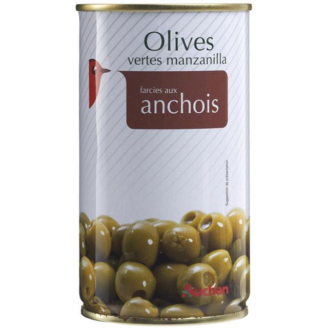 8410971020143 - Auchan - Olives vertes Manzanilla farcies aux anchois