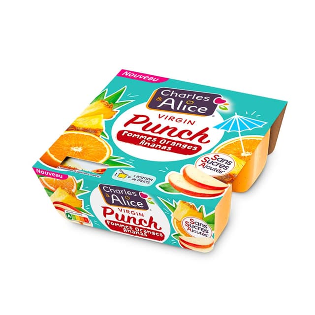 3297760080343 - Charles et Alice - Compote Virgin Punch • Pommes Oranges Ananas Sans Sucre Ajouté
