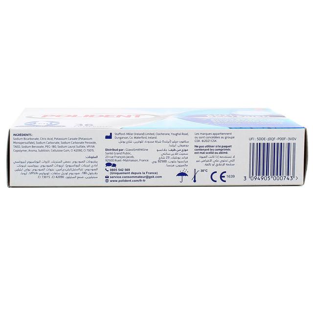 3094905000743 - Polident - Nettoyant anti-bactérien pour appareil dentaire