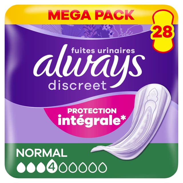 8006530251143 - Always Discreet - Serviettes pour Fuites Urinaires Protection Intégrale Normal Discreet