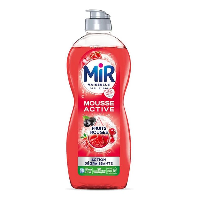 3178041371643 - Mir - Liquide Vaisselle Mousse Active Action Dégraissante Parfum Fruits Rouge