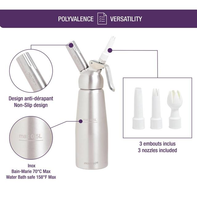 3485990493143 - Mastrad - Siphon 0.5L mousse chaude et froide