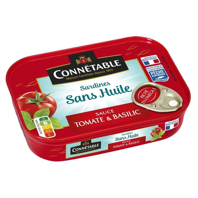 3263670793543 - Connetable - Sardines sans Huile Sauce Tomate et Basilic