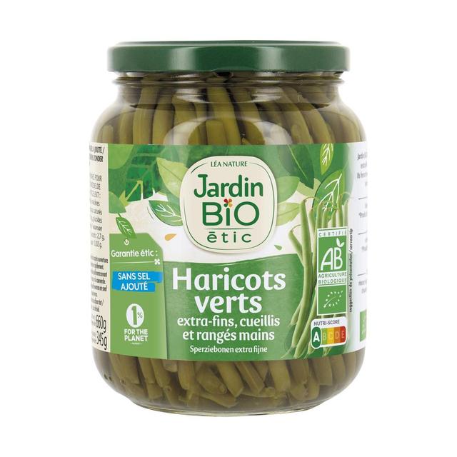 3760020505943 - Jardin Bio Etic - Haricots Verts Extra fins cueillis et rangés mains Bio sans sel ajouté