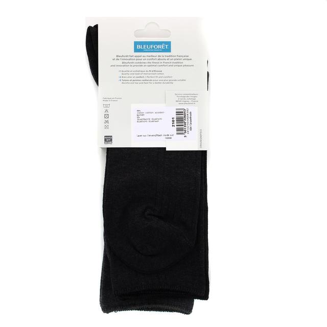 3501350226043 - Bleuforêt - 2 paires de mi chaussettes fil d'écosse Gris Anthracite