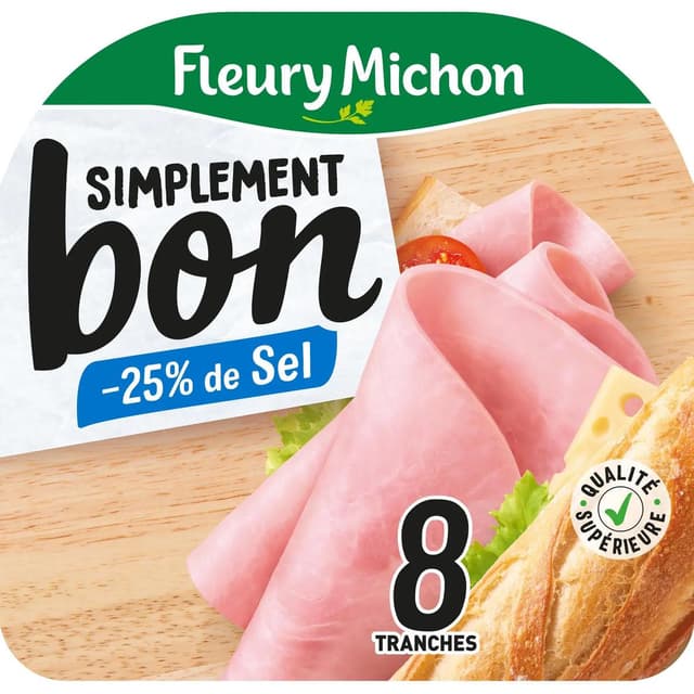 3302740047343 - Fleury Michon - Jambon simplement bon réduit en sel