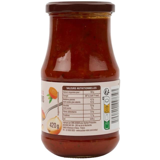 3596710447343 - Auchan - Sauce Tomate forestièrere