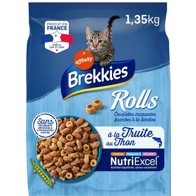 3700260417743 - Affinity - Brekkies Rolls - Croquettes Fourrées Sardines Thon Truite pour Chat Adulte