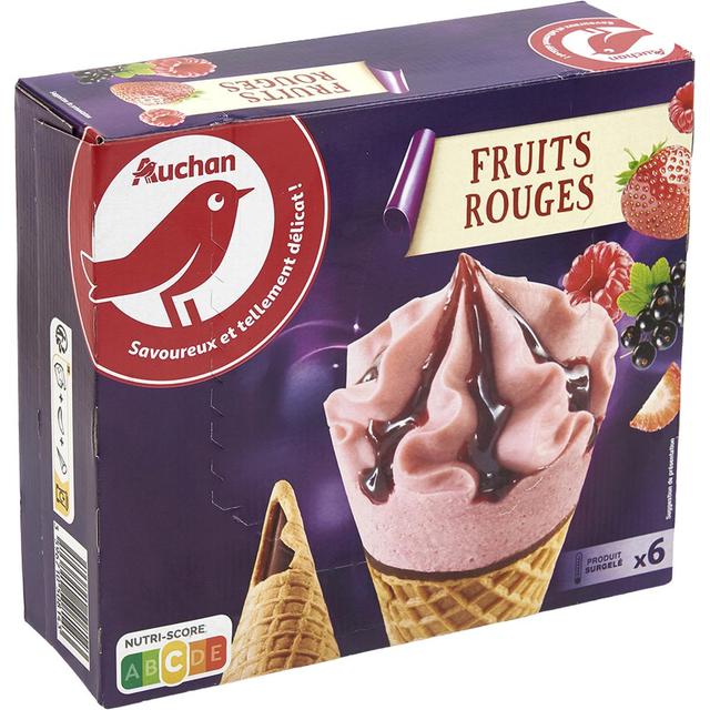 3596710508143 - Auchan - Cône glacé aux fruits rouges