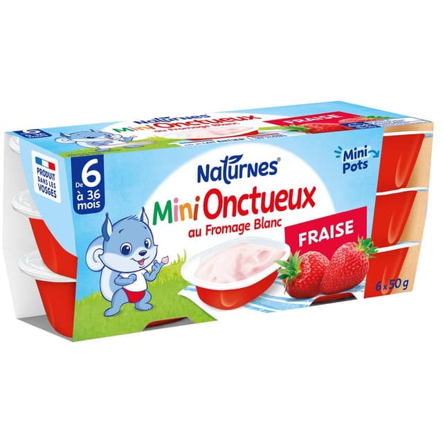 8445290568243 - Naturnes® - P'tit Onctueux - Mini Dessert Lacté Fraise Fromage Blanc Coupelle Bébé Dès 6 mois