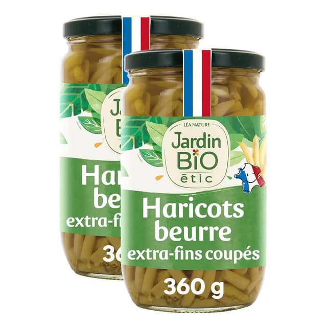 3760020508906 - Jardin Bio Etic - Haricots beurre extra fins coupés bio en bocal
