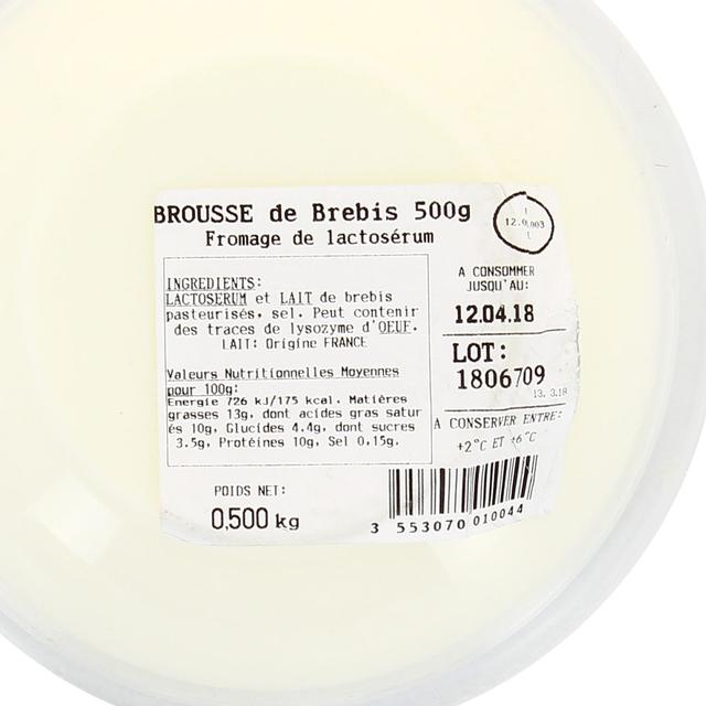 3553070010044 - Bergers Du Larzac - Brousse de brebis - Lait de brebis pasteurisé