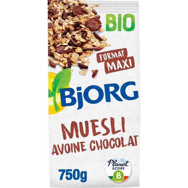 3229820800844 - Bjorg - Céréales Muesli avoine chocolat bio -30% de sucres en moins