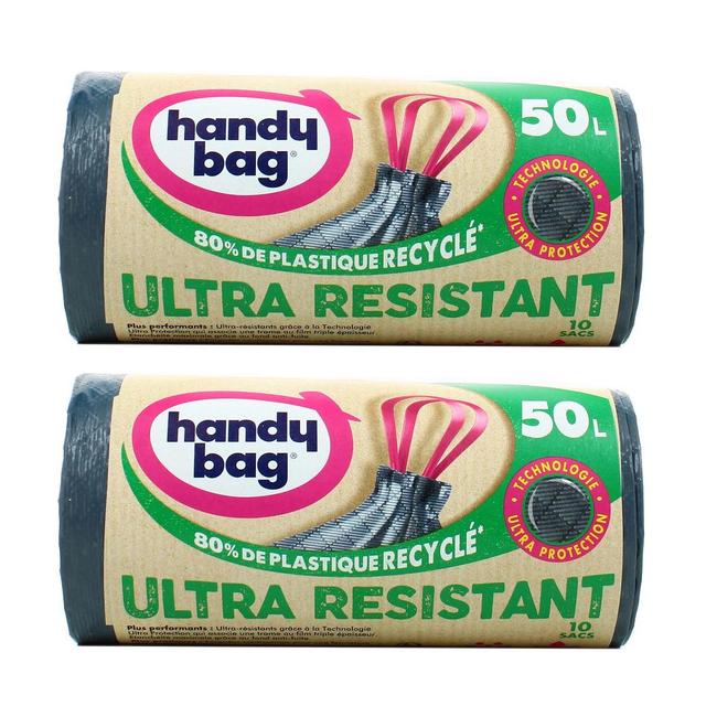 2050000390944 - Handy Bag - Sacs poubelle 50L avec poignées coulissantes - Ultra Résistant