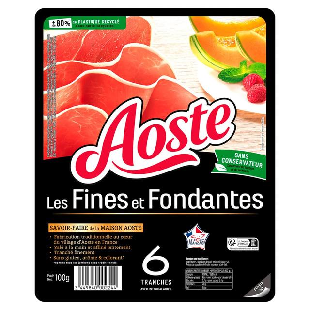 3449840002244 - Aoste - Jambon Sec Traditionnel Tranches Fines & Fondantes