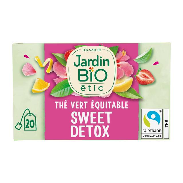 3456300014044 - Jardin Bio Etic - Thé Vert Sweet Detox Saveur fraise et citron Bio - 20 sachets
