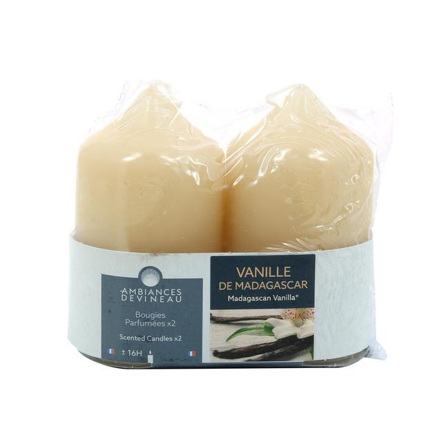3482356614655 - Ambiances Devineau - 2 bougies cylindrique Vanille de Madagascar