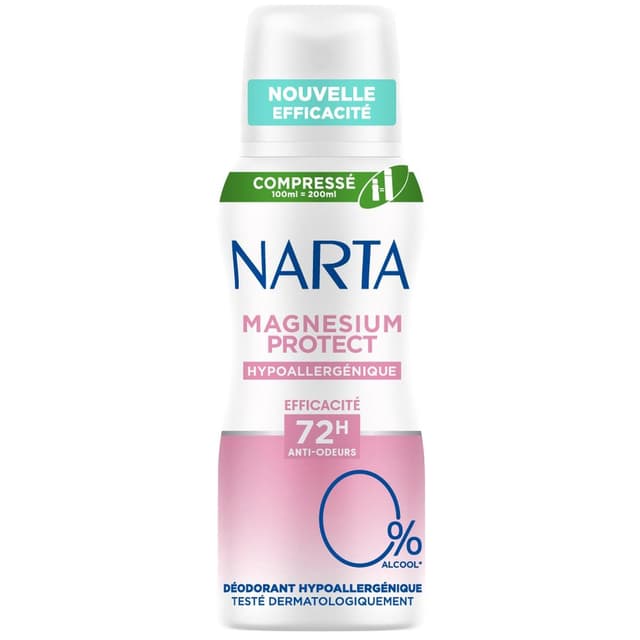 3600551204444 - Narta - Déodorant Femme Hypoallergénique Magnésium Protect Efficacité 72H Anti Odeurs 0% Alcool