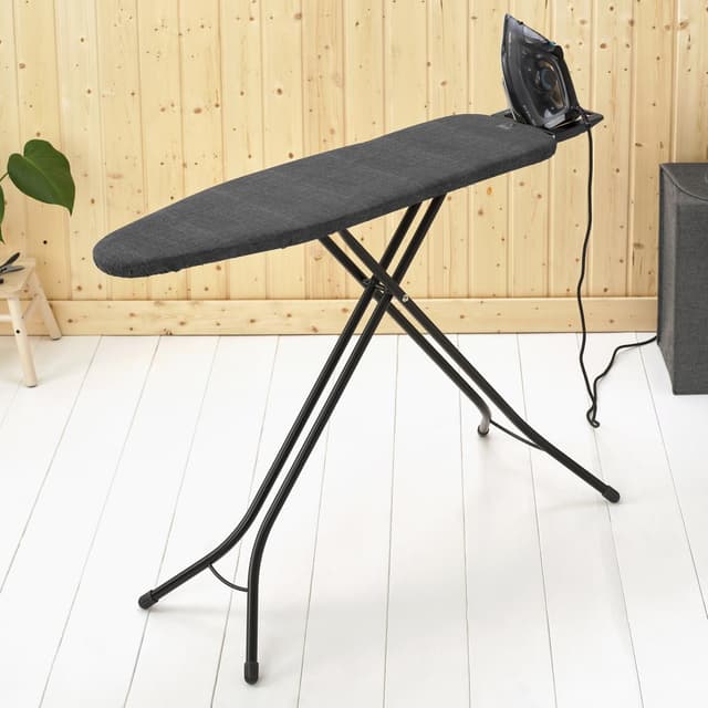 8710755134944 - Brabantia - Table à repasser A, 110 x 30cm 110 x 30 cm, pour fer vapeur - Denim Black, Coton equitable