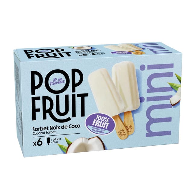 3760124197044 - Pop' Fruit - Bâtonnet 100% fruit noix de coco avec noix de coco râpée