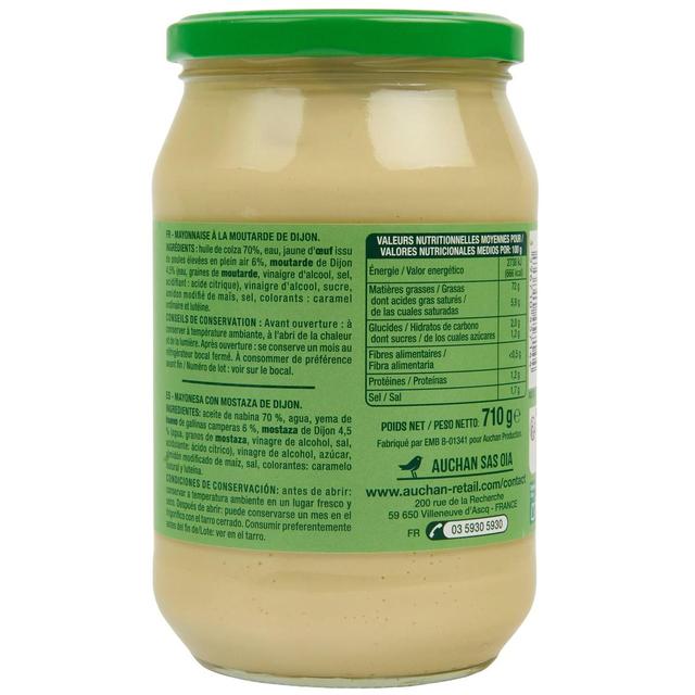 3596710457144 - Auchan - Mayonnaise à la moutarde de Dijon et oeufs plein air en bocal