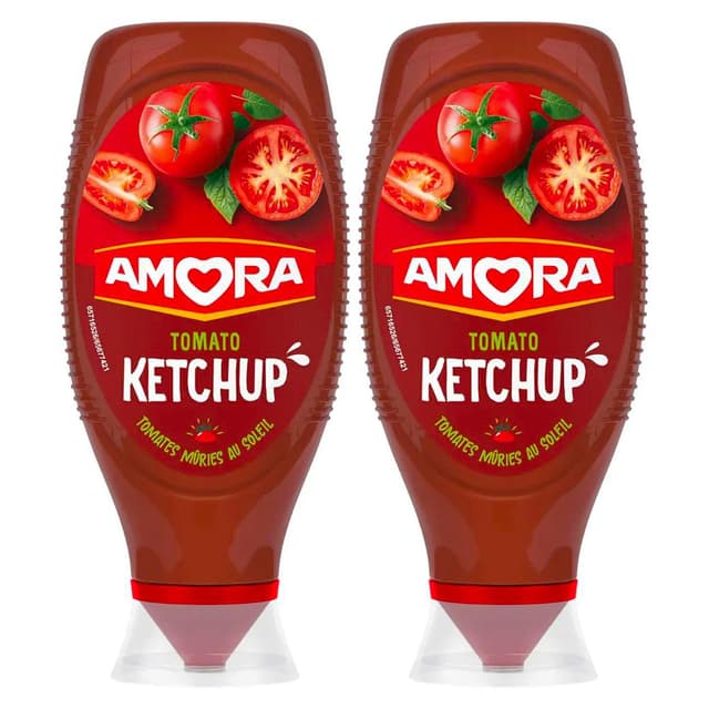 3250546694073 - Amora - Tomato Ketchup en Flacon Souple Squeeze Top Down