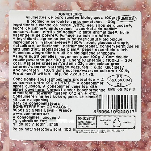 3396410248444 - Bonneterre - Allumettes de Lardons Fumés Bio