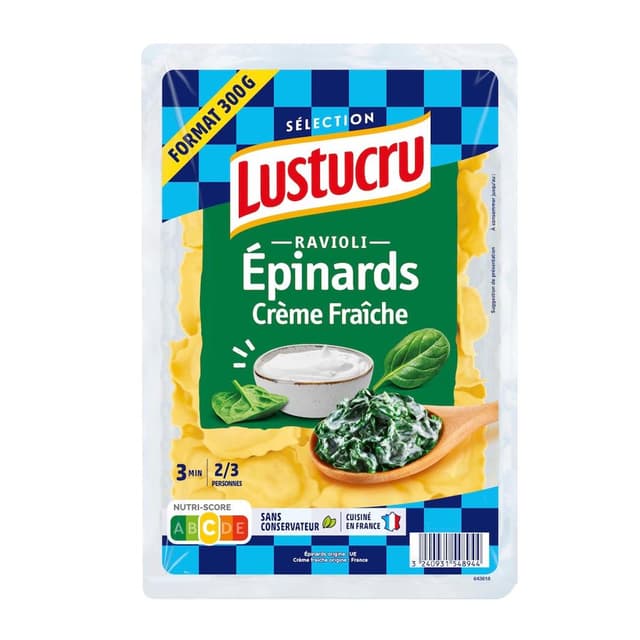 3240931548944 - Lustucru - Ravioli aux épinards et crème fraîche