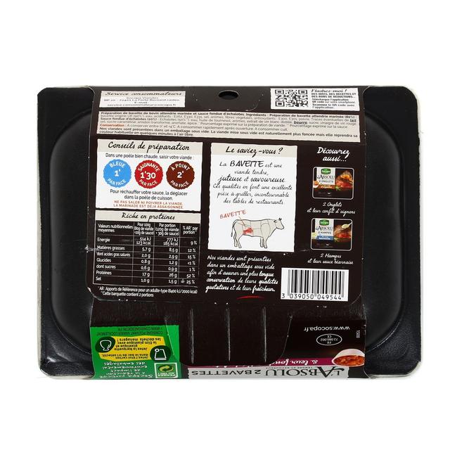 3039050049544 - Socopa - L'Absolu - Bavettes Marinées Fondue d'Echalotes