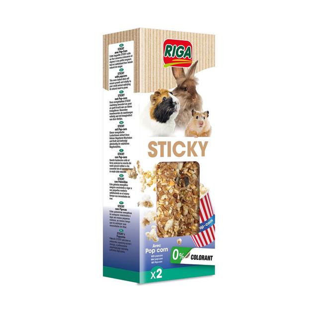 3166780740745 - Riga Sticky - Baguettes au Pop Corn pour rongeurs 2x47,5g