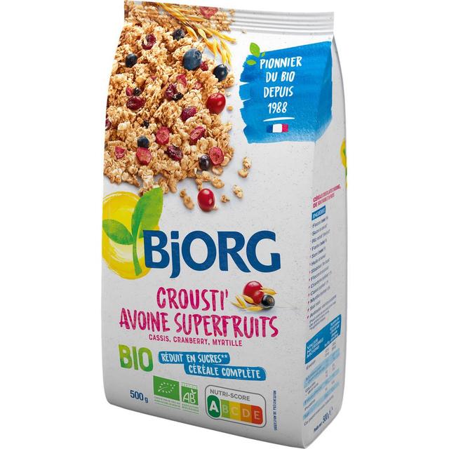 3229820800745 - Bjorg - Crousti Avoine Superfruits Bio - Cassis, Myrtilles, Cranberry
