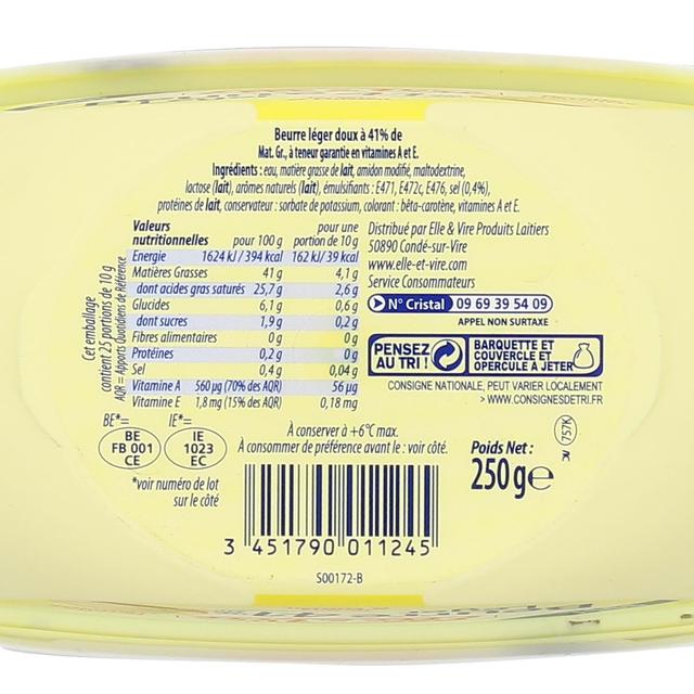 3451790011245 - Elle&Vire - Beurrier tendre doux 41%mg
