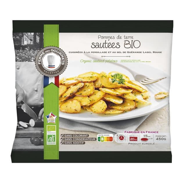 3760032002645 - La Ferme Des Gourmets - Pommes de terre sautées Bio à l'ail et au persil