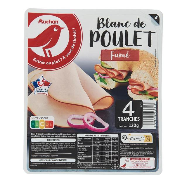 3596710464845 - Auchan - Blanc de Poulet Fumé