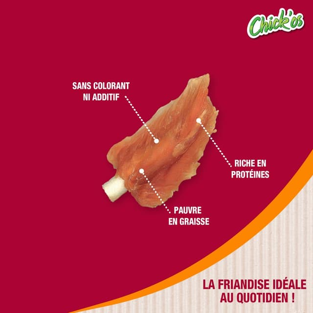3166780045345 - Riga Chick'Os - Filets de Poulet et Mini Stick - Friandise Récompense pour chien petit et moyen x8