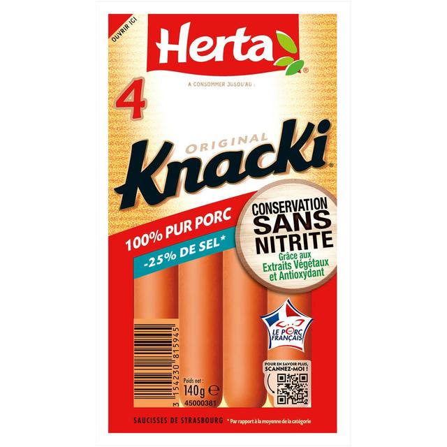 3154230815945 - Herta - Knacki Taux de Sel Réduit, Conservation Sans Nitrite