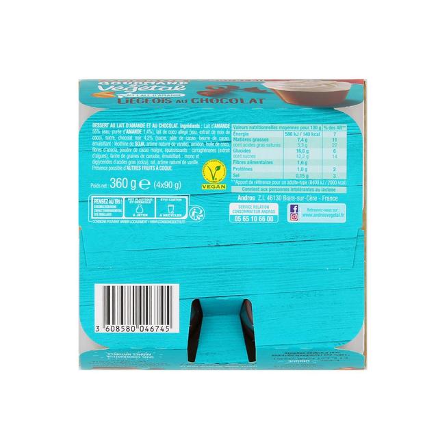 3608580046745 - Andros Gourmand et Végétal - Liégeois chocolat végétal