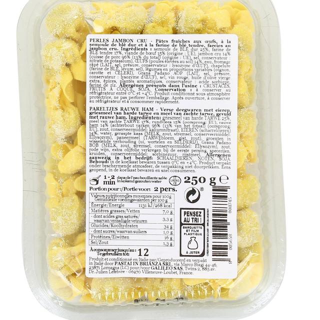 8005658008745 - L'Italie des Pâtes - Perles Farcies au Jambon cru- Pâtes fraîches