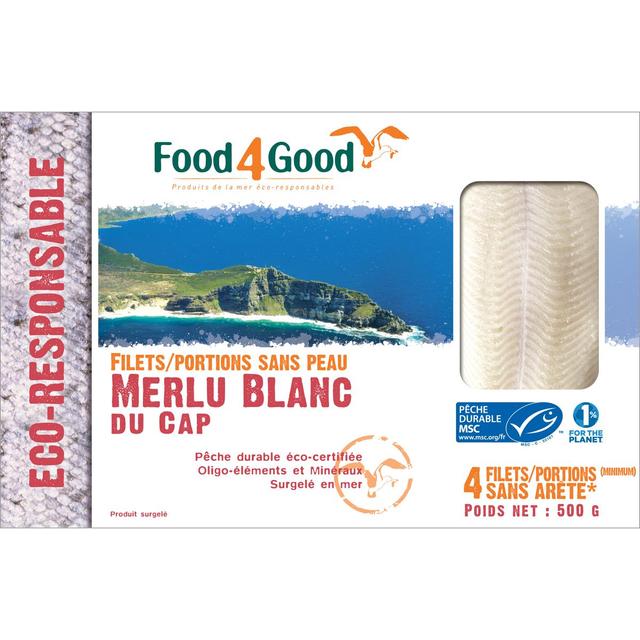 3426434000046 - Food4Good - Portions de Merlu Blanc du Cap MSC sans peau