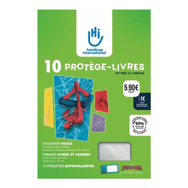3566640000246 - Handicap International - Protège-livres Kit Plio + 10 étiquettes adhésives