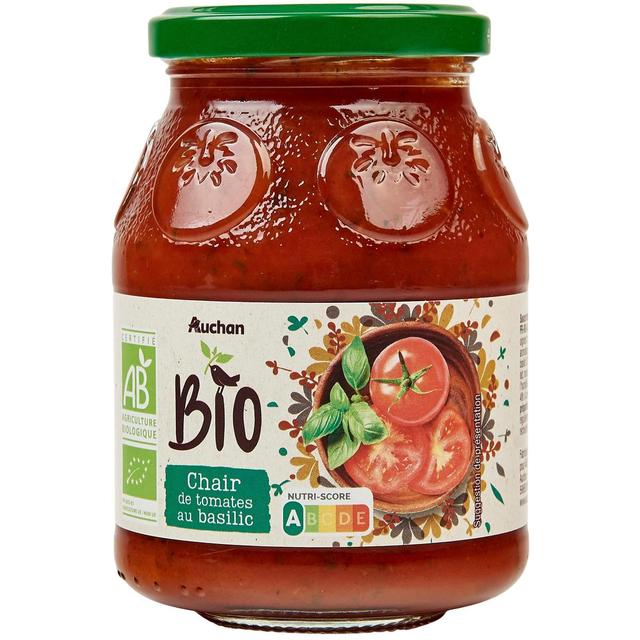 3596710351046 - Auchan BIO - Chair de tomates au basilic Bio en bocal