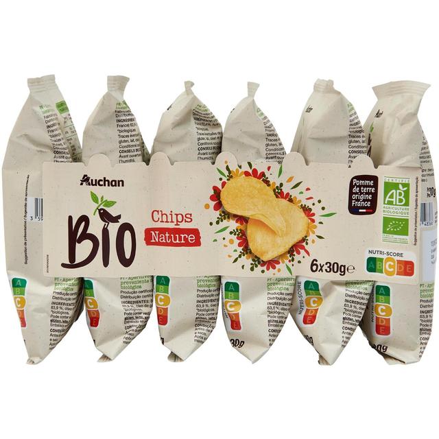 3596710482146 - Auchan BIO - Chips nature en sachets individuels Bio