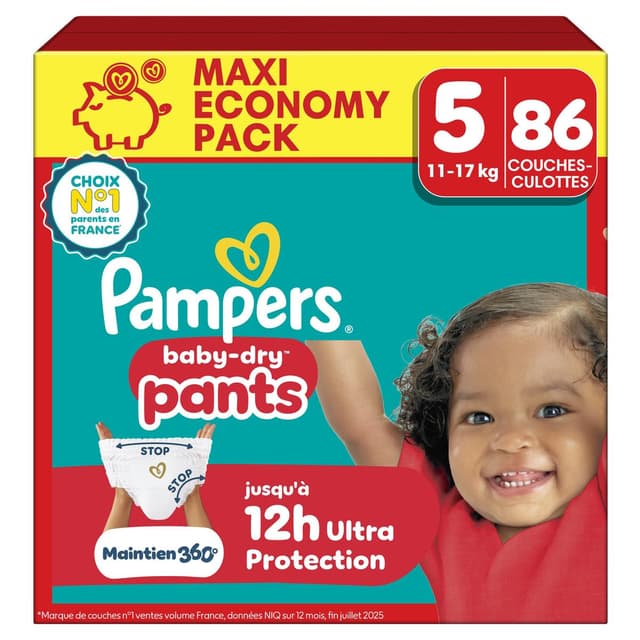 8006530253246 - Pampers Babydry - Couches-Culottes 11-17kg Taille 5